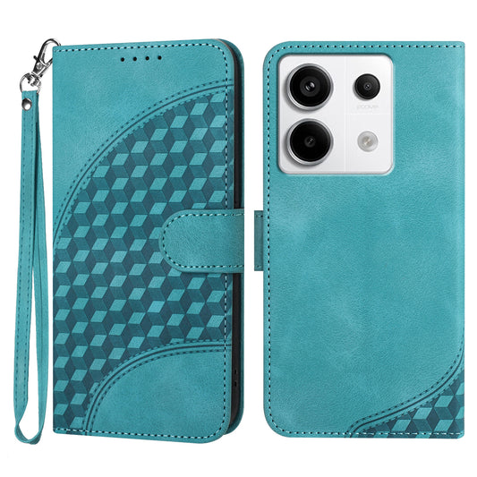 YX0060 For Xiaomi Redmi Note 13 Pro 5G / Poco X6 5G Case Elephant Head Pattern Leather Cover - Baby Blue