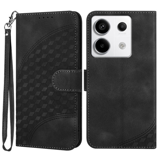 YX0060 For Xiaomi Redmi Note 13 Pro 5G / Poco X6 5G Case Elephant Head Pattern Leather Cover - Black