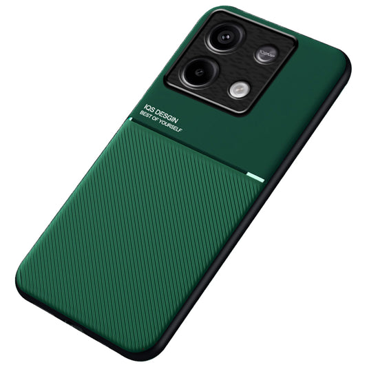 For Xiaomi Redmi Note 13 5G Imprinted Lines Case Cell Phone Cover Works with Magnetic Car Mount - Green