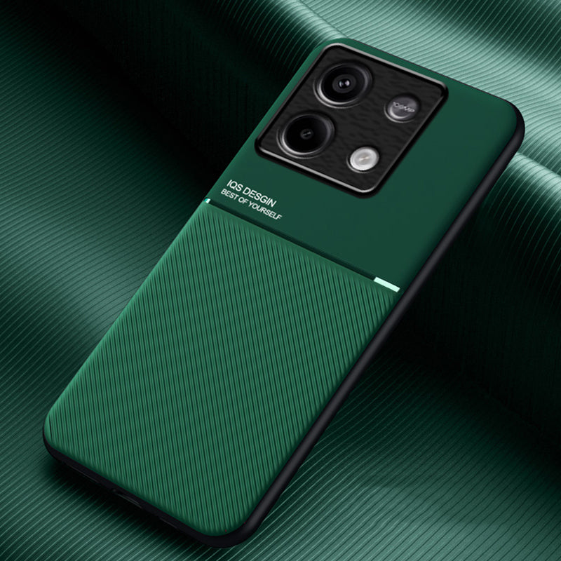 For Xiaomi Redmi Note 13 5G Imprinted Lines Case Cell Phone Cover Works with Magnetic Car Mount - Green