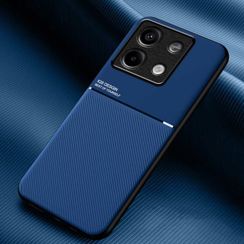 For Xiaomi Redmi Note 13 5G Imprinted Lines Case Cell Phone Cover Works with Magnetic Car Mount - Blue