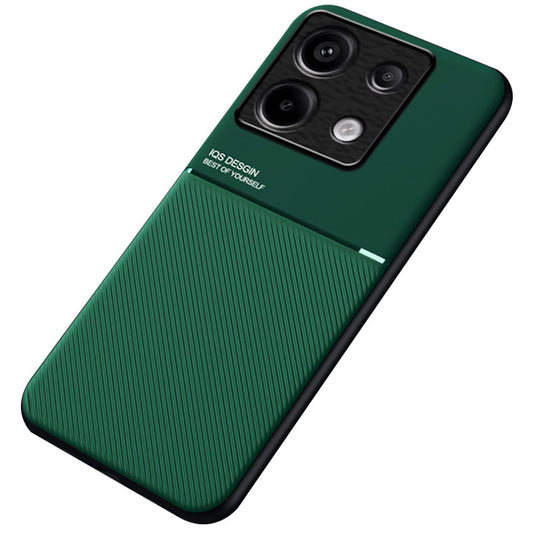For Xiaomi Redmi Note 13 Pro 5G / Poco X6 5G Back Case Phone Cover with Magnetic Holder Metal Sheet - Green
