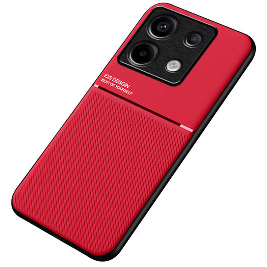 For Xiaomi Redmi Note 13 Pro 5G / Poco X6 5G Back Case Phone Cover with Magnetic Holder Metal Sheet - Red