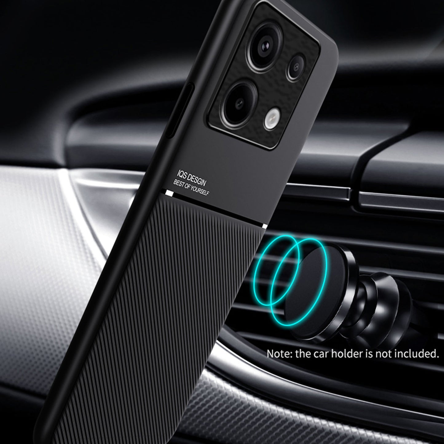 For Xiaomi Redmi Note 13 Pro 5G / Poco X6 5G Back Case Phone Cover with Magnetic Holder Metal Sheet - Red