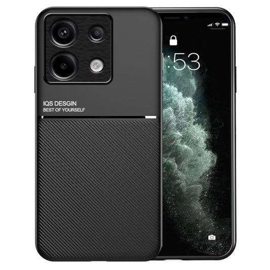 For Xiaomi Redmi Note 13 Pro 5G / Poco X6 5G Back Case Phone Cover with Magnetic Holder Metal Sheet - Black