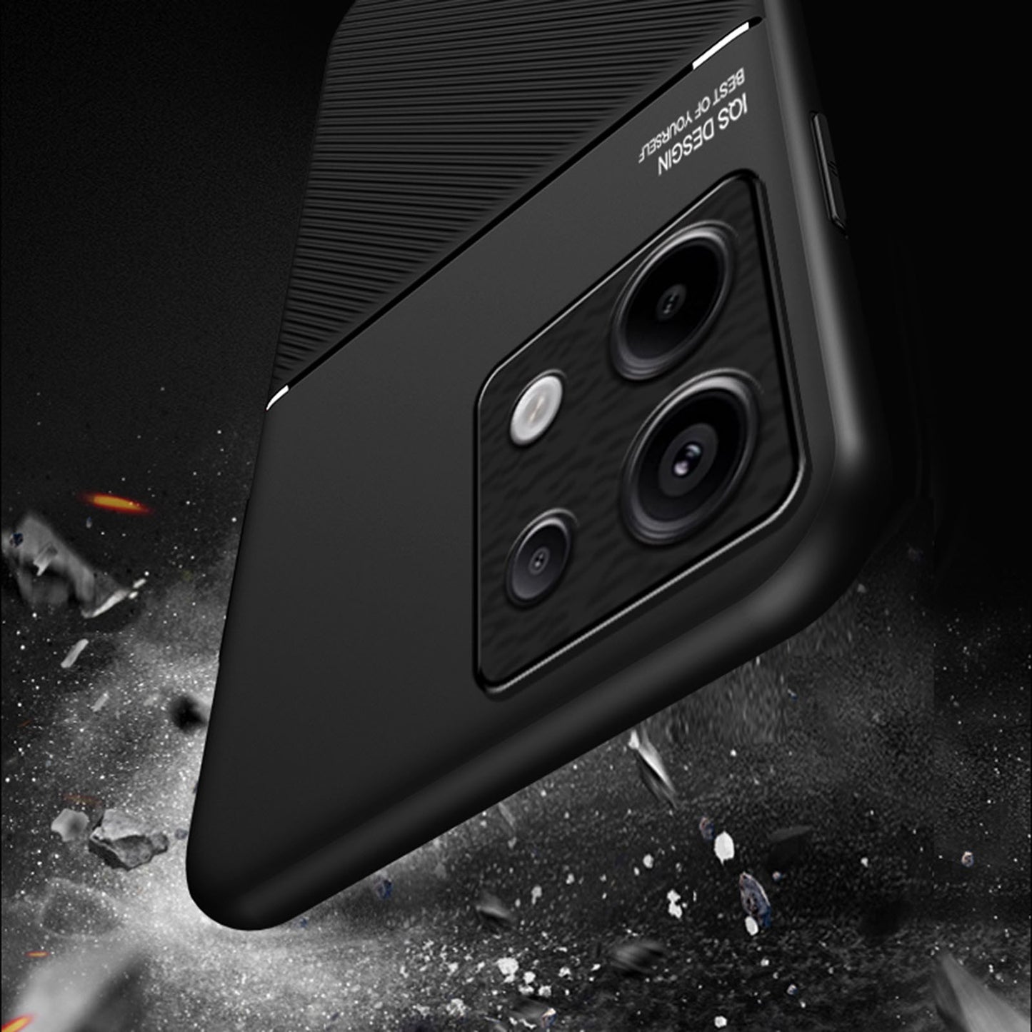 For Xiaomi Redmi Note 13 Pro 5G / Poco X6 5G Back Case Phone Cover with Magnetic Holder Metal Sheet - Black