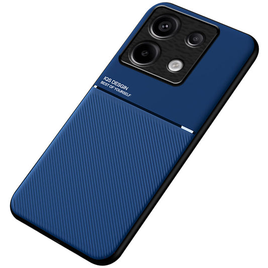 For Xiaomi Redmi Note 13 Pro 5G / Poco X6 5G Back Case Phone Cover with Magnetic Holder Metal Sheet - Blue