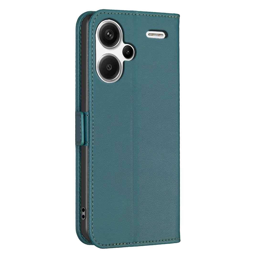 BINFEN COLOR BF31 For Xiaomi Redmi Note 13 Pro+ 5G Leather Wallet Case Phone Stand - Green