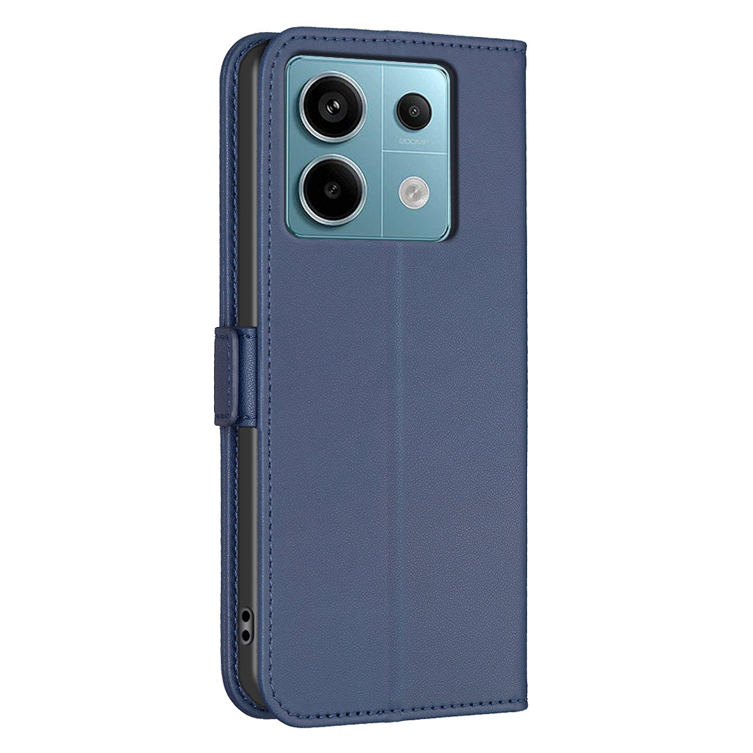 BINFEN COLOR BF31 For Xiaomi Redmi Note 13 Pro 5G / Poco X6 5G Leather Case Phone Wallet Cover - Blue