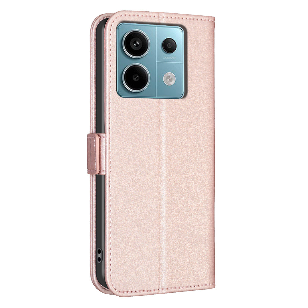 BINFEN COLOR BF31 For Xiaomi Redmi Note 13 Pro 5G / Poco X6 5G Leather Case Phone Wallet Cover - Pink