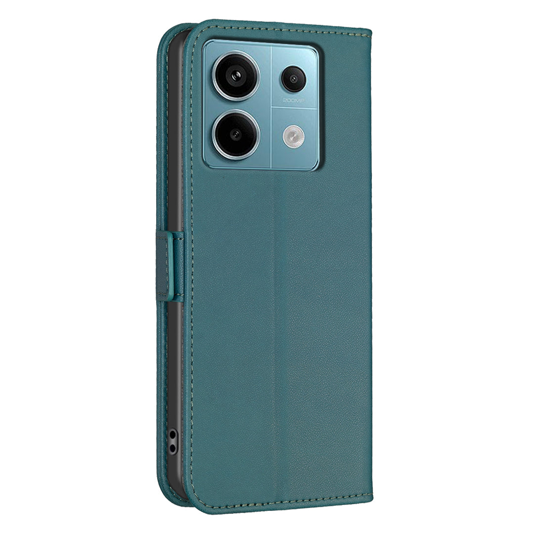 BINFEN COLOR BF31 For Xiaomi Redmi Note 13 Pro 5G / Poco X6 5G Leather Case Phone Wallet Cover - Green
