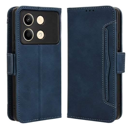 For Xiaomi Redmi Note 13R Pro 5G Leather Case Phone Cover with Card Slots - Blue