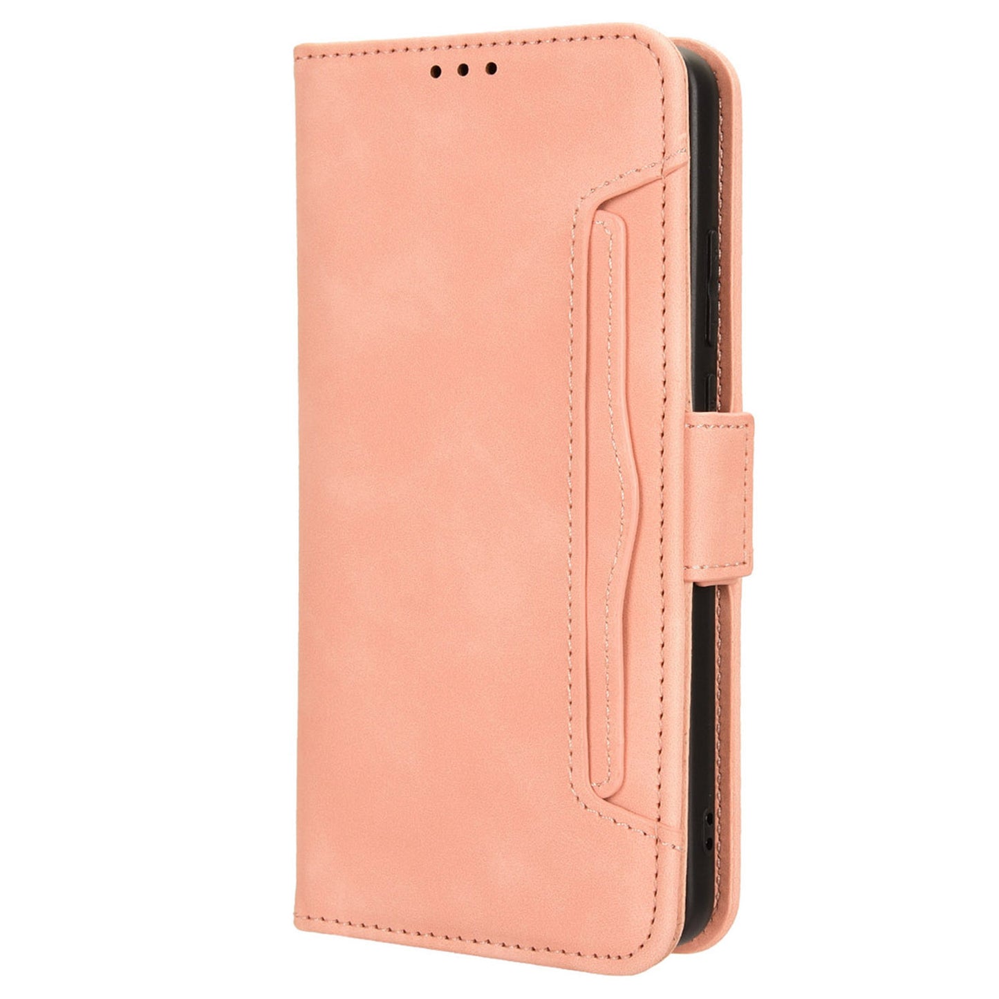 For Xiaomi Redmi Note 13R Pro 5G Leather Case Phone Cover with Card Slots - Pink