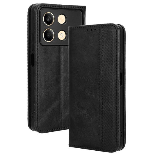 For Xiaomi Redmi Note 13R Pro 5G Leather Wallet Case Magnetic Auto Closing - Black