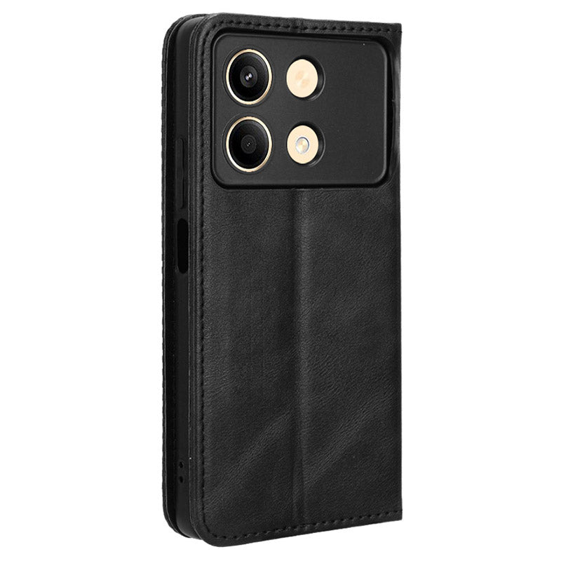 For Xiaomi Redmi Note 13R Pro 5G Leather Wallet Case Magnetic Auto Closing - Black