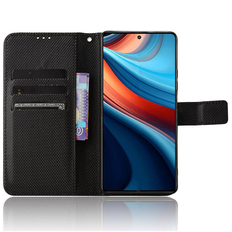 For Xiaomi Redmi Note 13R Pro 5G PU Leather Phone Case Shockproof Cover - Black