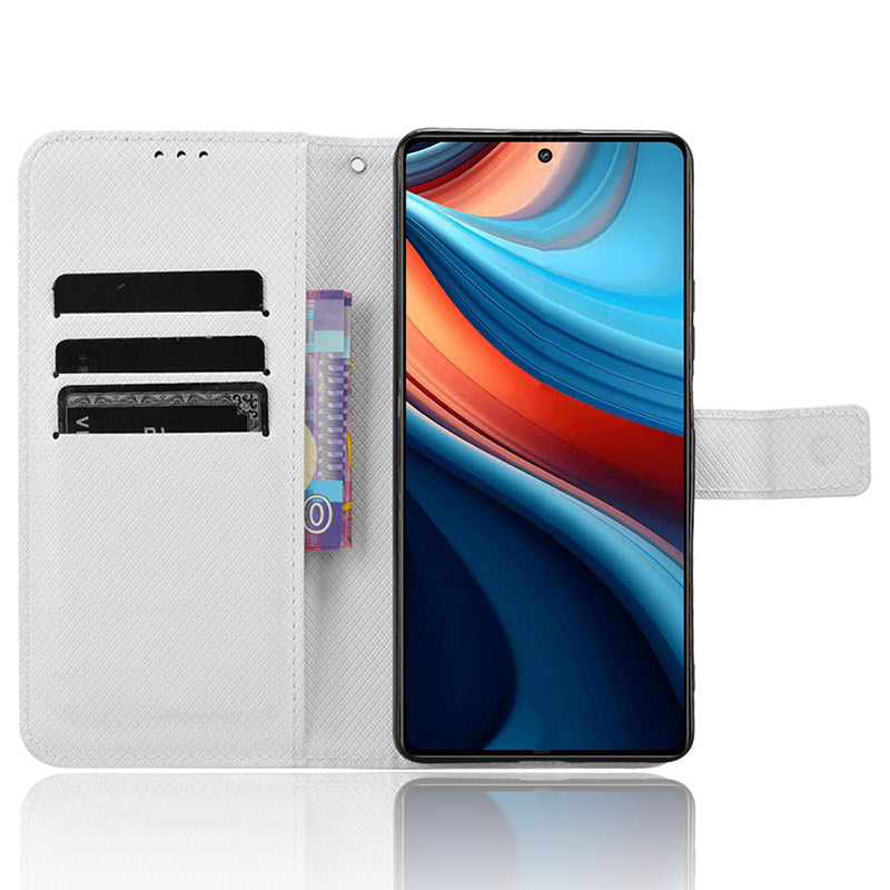 For Xiaomi Redmi Note 13R Pro 5G PU Leather Phone Case Shockproof Cover - White