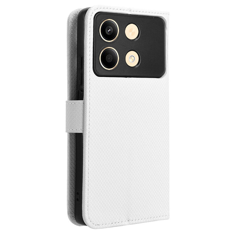 For Xiaomi Redmi Note 13R Pro 5G PU Leather Phone Case Shockproof Cover - White