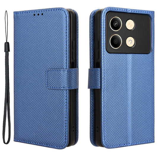 For Xiaomi Redmi Note 13R Pro 5G PU Leather Phone Case Shockproof Cover - Blue