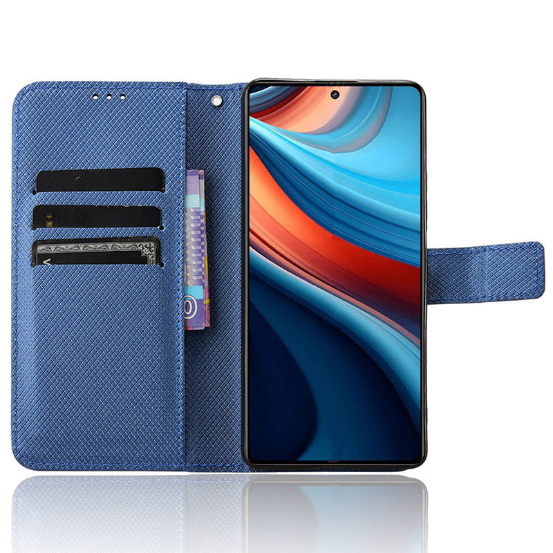 For Xiaomi Redmi Note 13R Pro 5G PU Leather Phone Case Shockproof Cover - Blue