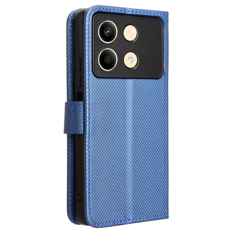 For Xiaomi Redmi Note 13R Pro 5G PU Leather Phone Case Shockproof Cover - Blue