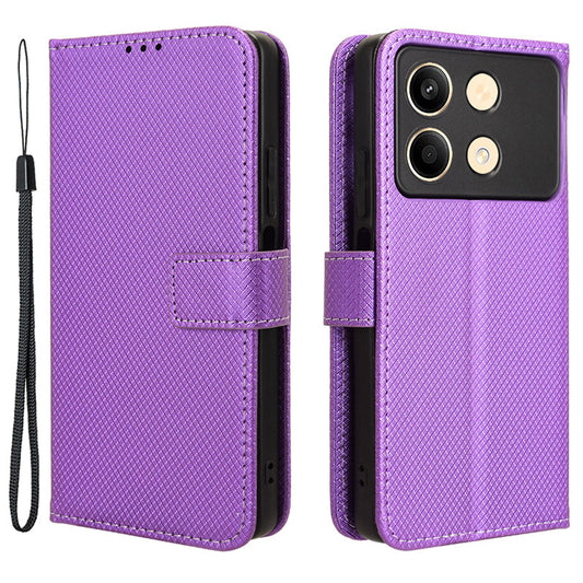 For Xiaomi Redmi Note 13R Pro 5G PU Leather Phone Case Shockproof Cover - Purple