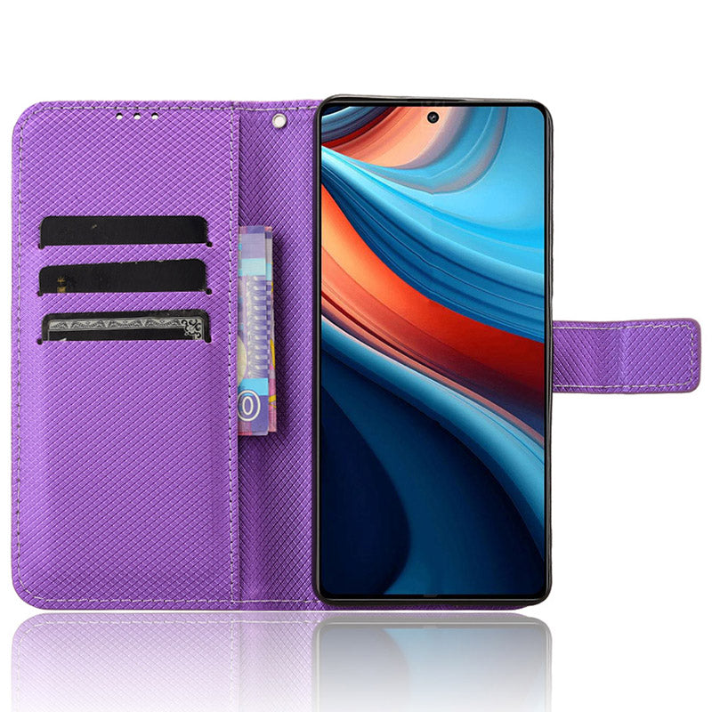 For Xiaomi Redmi Note 13R Pro 5G PU Leather Phone Case Shockproof Cover - Purple