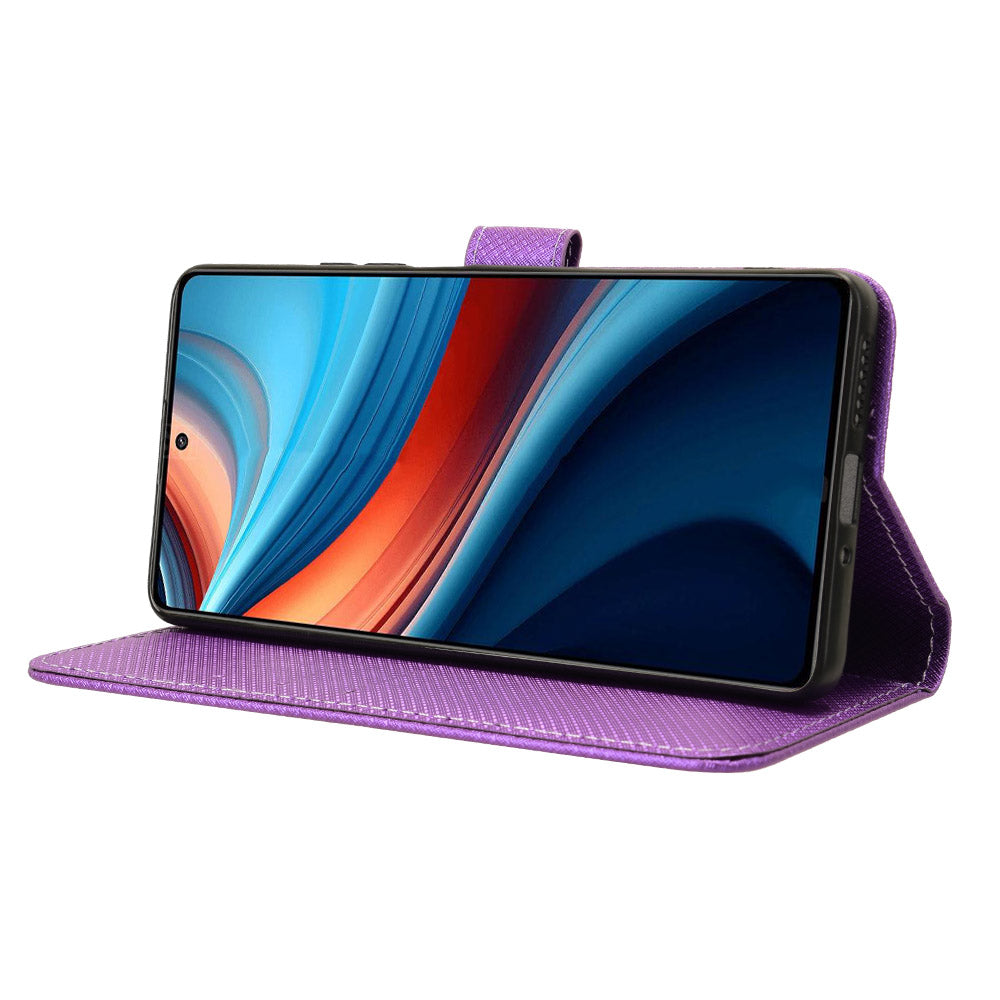 For Xiaomi Redmi Note 13R Pro 5G PU Leather Phone Case Shockproof Cover - Purple