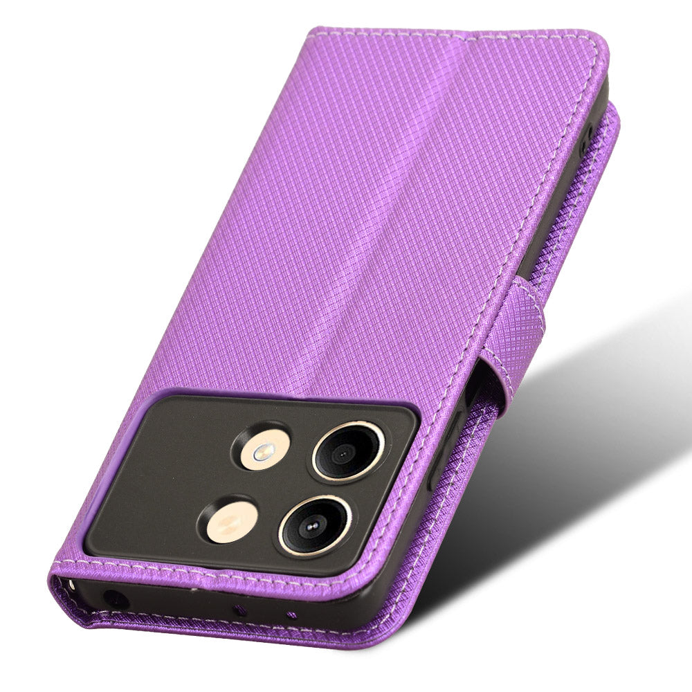 For Xiaomi Redmi Note 13R Pro 5G PU Leather Phone Case Shockproof Cover - Purple