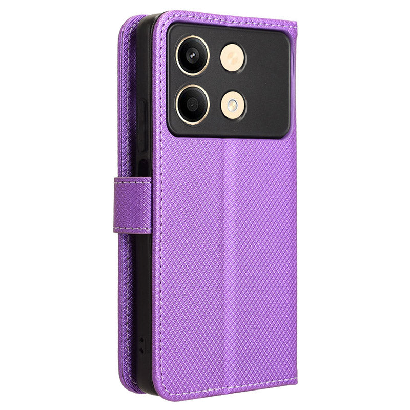 For Xiaomi Redmi Note 13R Pro 5G PU Leather Phone Case Shockproof Cover - Purple