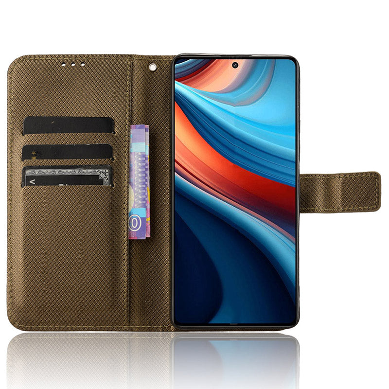 For Xiaomi Redmi Note 13R Pro 5G PU Leather Phone Case Shockproof Cover - Brown