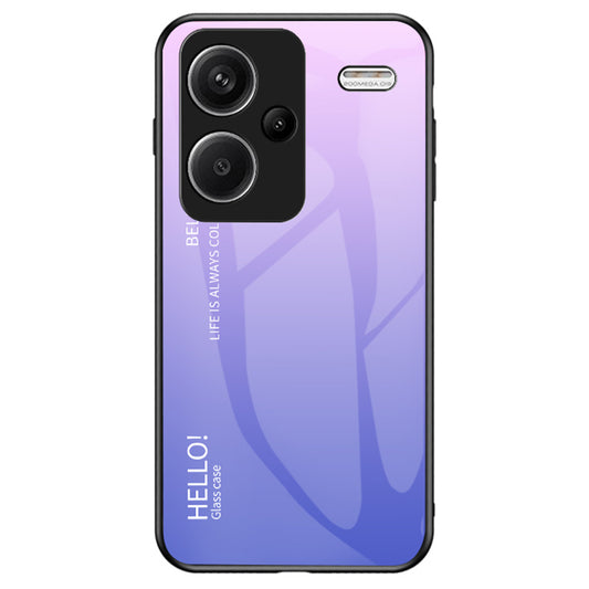 For Xiaomi Redmi Note 13 Pro+ 5G Gradient Tempered Glass Case Drop Protection - Gradient Pink Purple