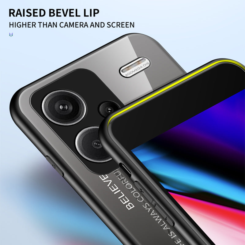 For Xiaomi Redmi Note 13 Pro+ 5G Gradient Tempered Glass Case Drop Protection - Gradient Pink Purple