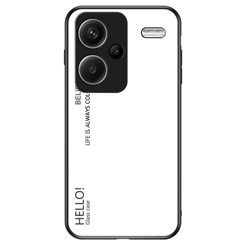 For Xiaomi Redmi Note 13 Pro+ 5G Gradient Tempered Glass Case Drop Protection - White
