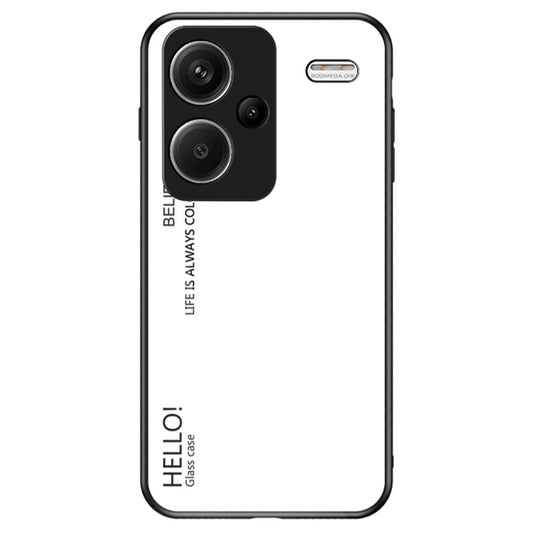 For Xiaomi Redmi Note 13 Pro+ 5G Gradient Tempered Glass Case Drop Protection - White