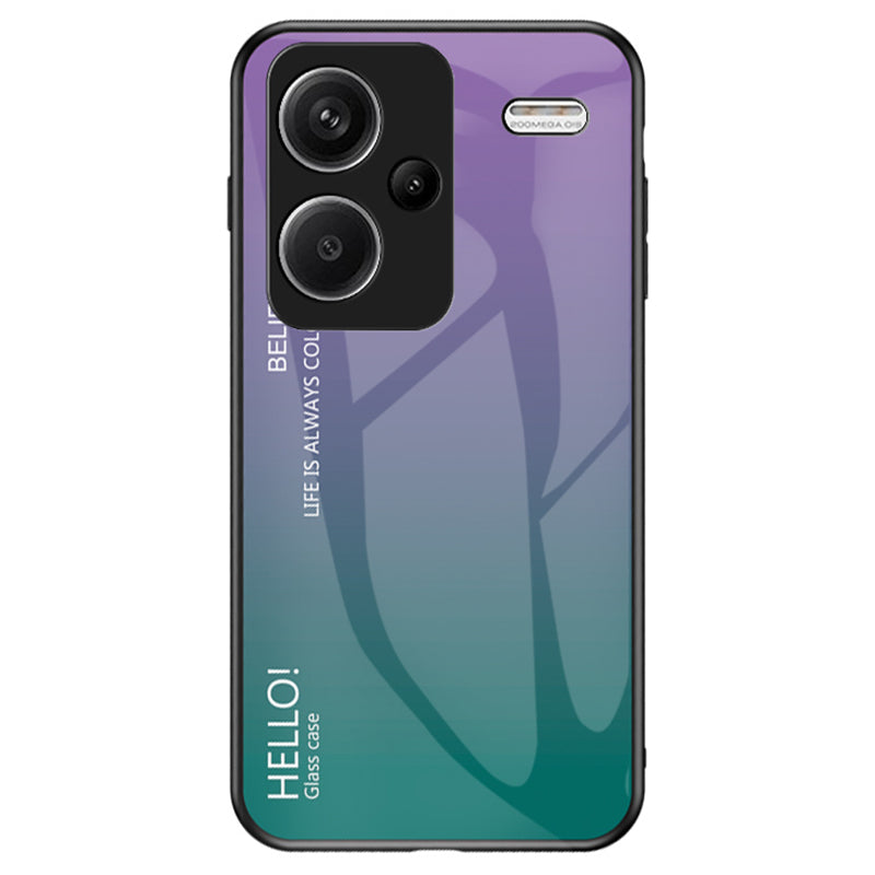 For Xiaomi Redmi Note 13 Pro+ 5G Gradient Tempered Glass Case Drop Protection - Gradient Purple
