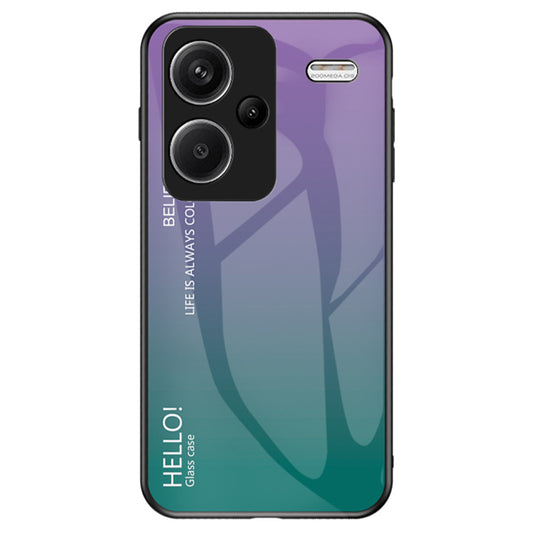 For Xiaomi Redmi Note 13 Pro+ 5G Gradient Tempered Glass Case Drop Protection - Gradient Purple