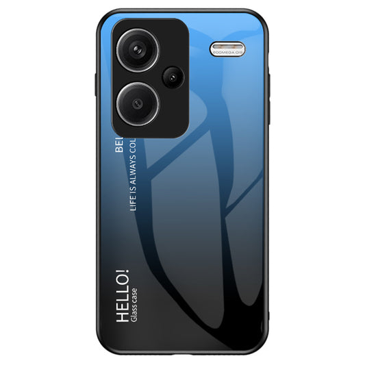 For Xiaomi Redmi Note 13 Pro+ 5G Gradient Tempered Glass Case Drop Protection - Gradient Blue Black