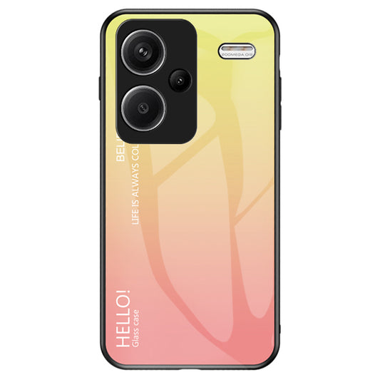 For Xiaomi Redmi Note 13 Pro+ 5G Gradient Tempered Glass Case Drop Protection - Gradient Yellow