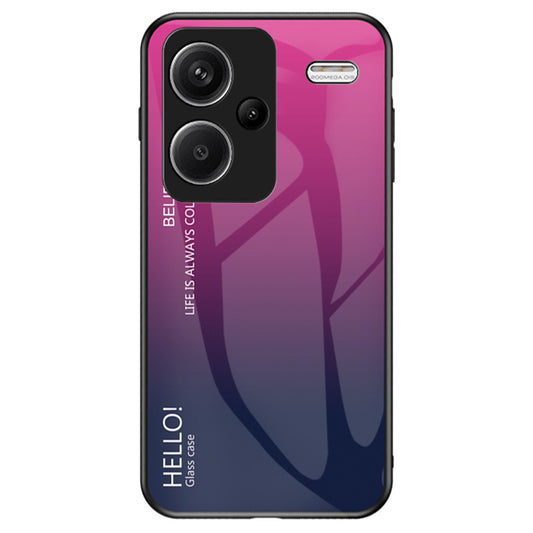 For Xiaomi Redmi Note 13 Pro+ 5G Gradient Tempered Glass Case Drop Protection - Gradient Rose
