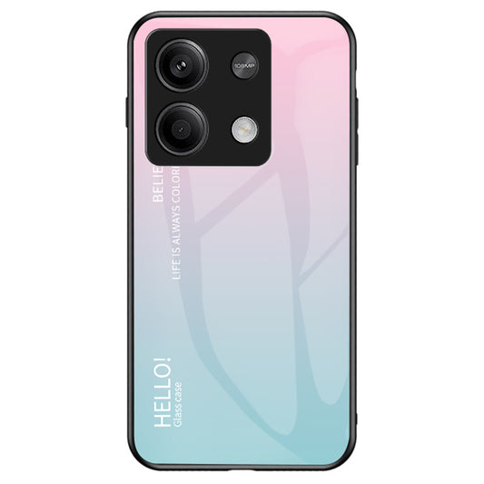 For Xiaomi Redmi Note 13 5G Gradient Phone Case Tempered Glass Cover - Gradient Pink Blue