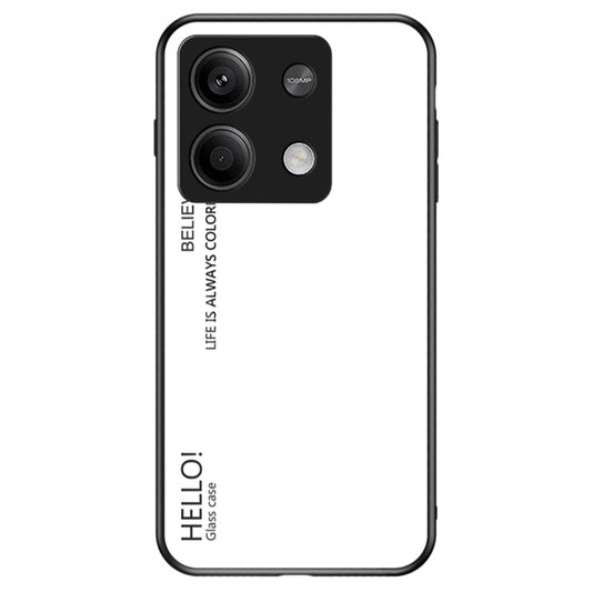 For Xiaomi Redmi Note 13 5G Gradient Phone Case Tempered Glass Cover - White