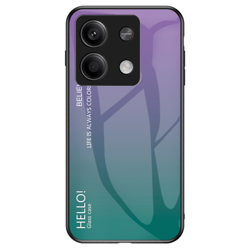 For Xiaomi Redmi Note 13 5G Gradient Phone Case Tempered Glass Cover - Gradient Purple