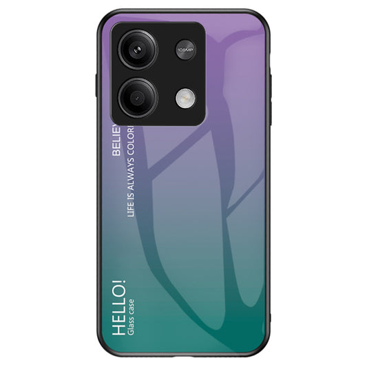 For Xiaomi Redmi Note 13 5G Gradient Phone Case Tempered Glass Cover - Gradient Purple