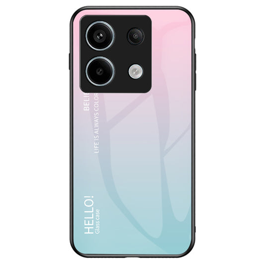 For Xiaomi Redmi Note 13 Pro 5G / Poco X6 5G Tempered Glass Case Shockproof Phone Cover - Gradient Pink Blue