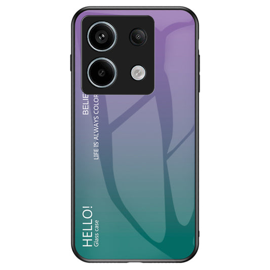 For Xiaomi Redmi Note 13 Pro 5G / Poco X6 5G Tempered Glass Case Shockproof Phone Cover - Gradient Purple
