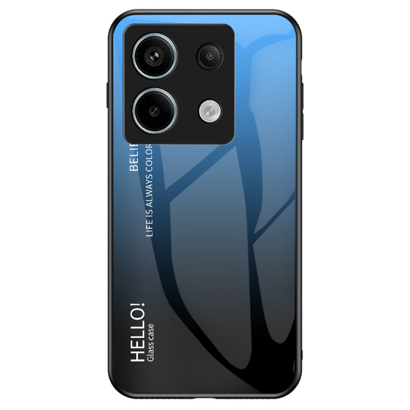 For Xiaomi Redmi Note 13 Pro 5G / Poco X6 5G Tempered Glass Case Shockproof Phone Cover - Gradient Blue Black