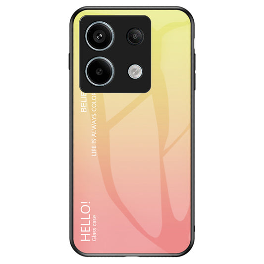 For Xiaomi Redmi Note 13 Pro 5G / Poco X6 5G Tempered Glass Case Shockproof Phone Cover - Gradient Yellow