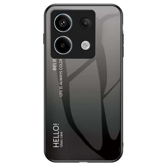 For Xiaomi Redmi Note 13 Pro 5G / Poco X6 5G Tempered Glass Case Shockproof Phone Cover - Gradient Black Grey