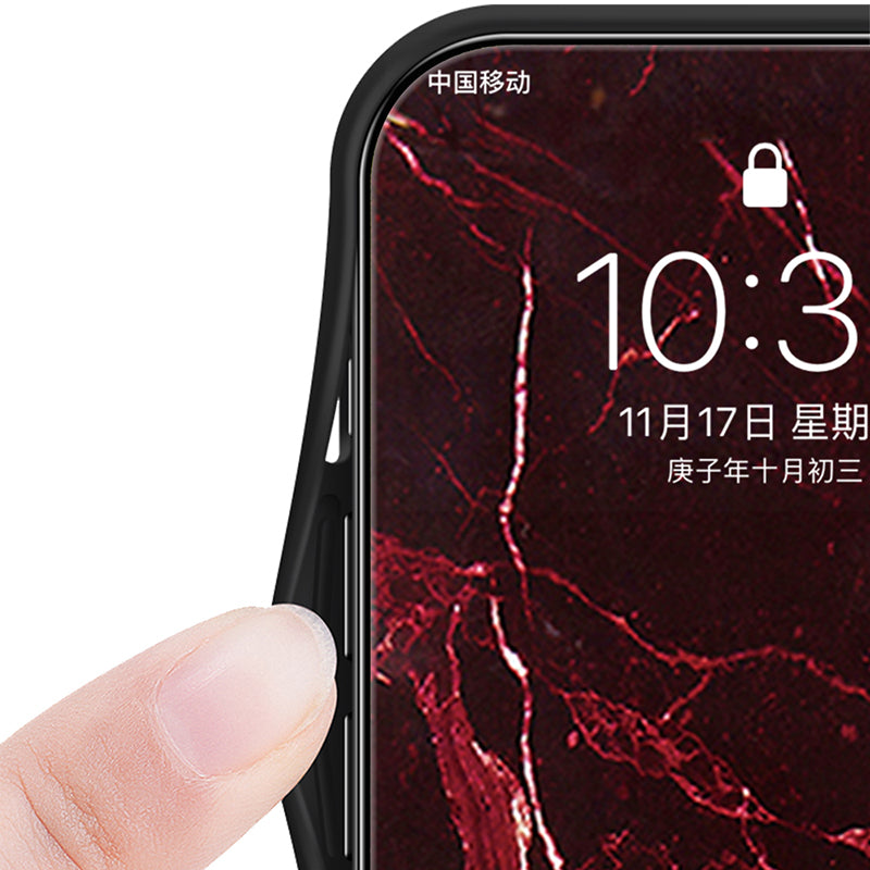 For Xiaomi Redmi Note 13 5G Case Marble Pattern Shockproof Tempered Glass+PC+TPU Cover - Gold Black Marble